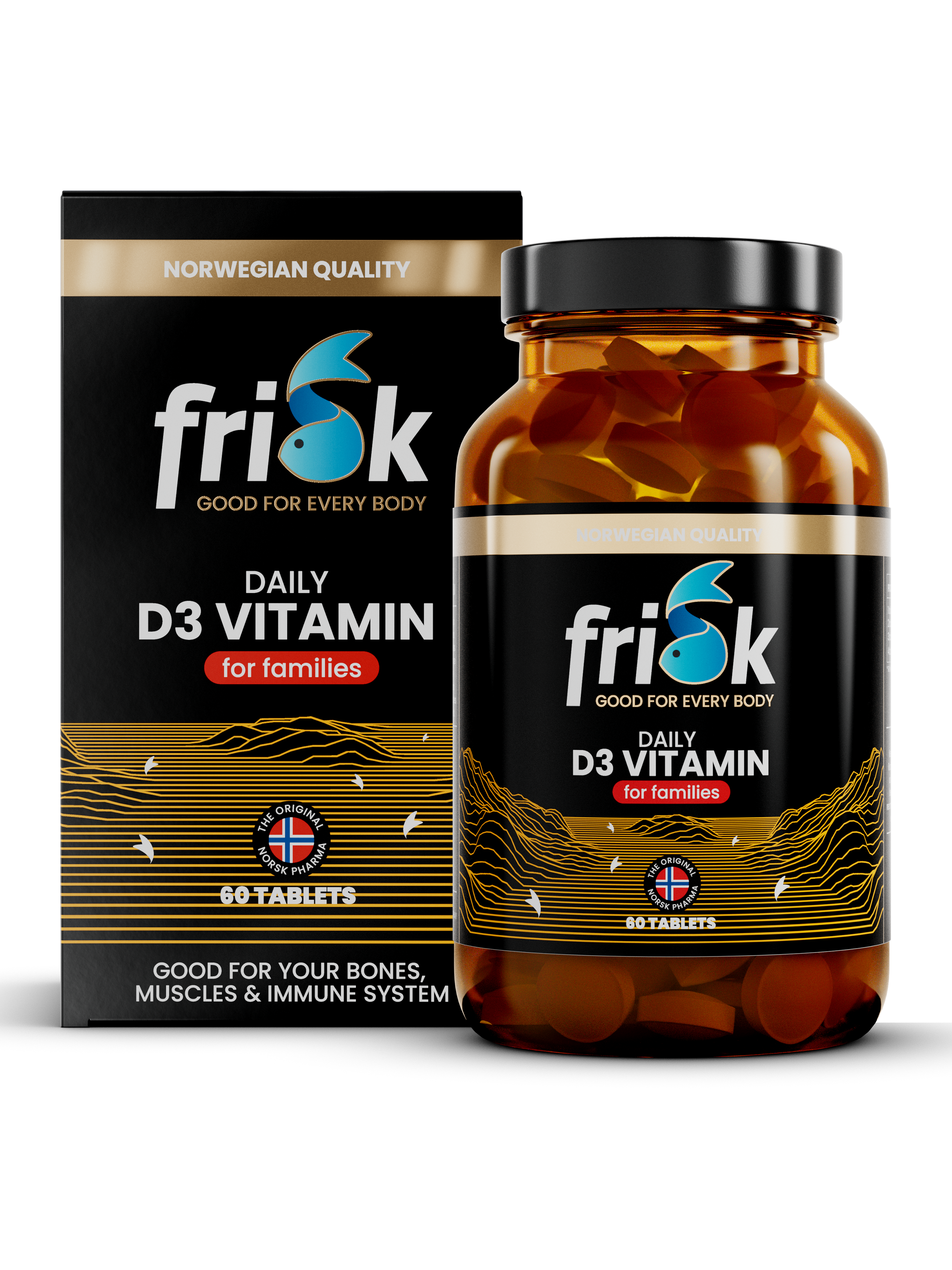 Frisk Daily D3 Vitamin – Für Familien (60 Tabletten)